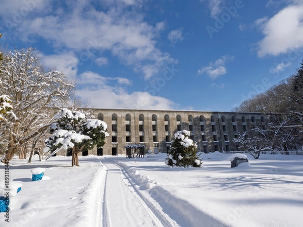 Obraz 静寂に包まれた笹流れダムの冬