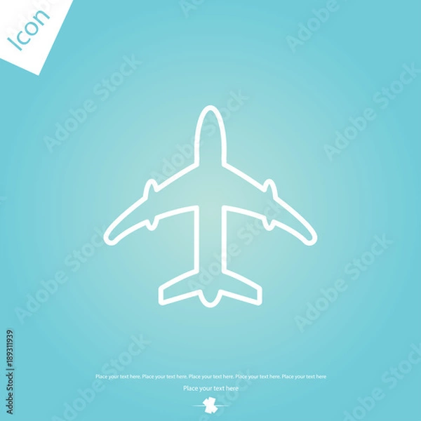 Obraz line airplane Icon