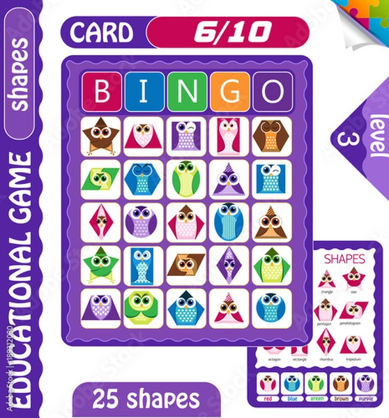 Obraz owls  Bingo  shapes 6