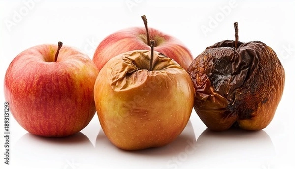 Obraz Rotten Apples Isolated On White Background