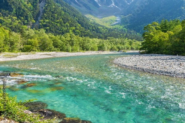Obraz 日本の風景・初夏　長野　新緑の上高地