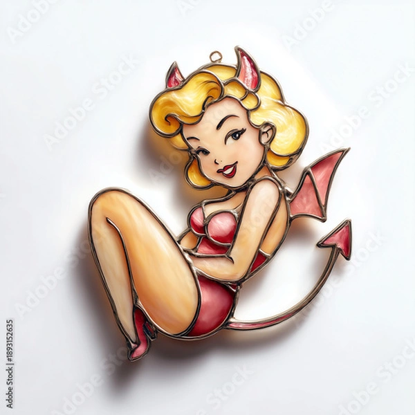 Obraz 小悪魔ステンドグラスチャーム