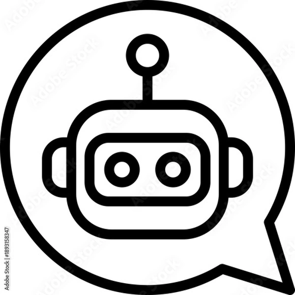 Fototapeta Chatbot icon. Vector line icon