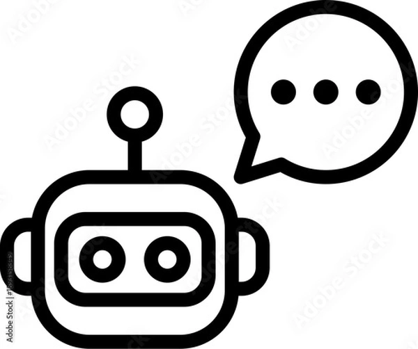 Fototapeta Chatbot icon. Vector line icon