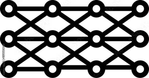 Fototapeta Deep Learning Layers icon. Vector line icon