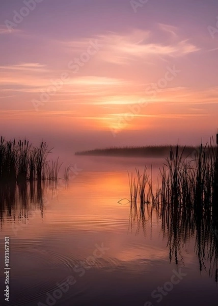 Obraz sunset over the river
