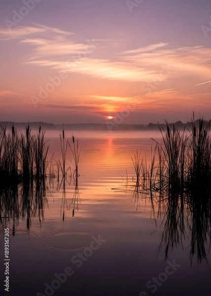 Obraz sunset over the river