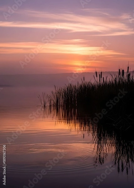 Obraz sunset over the river