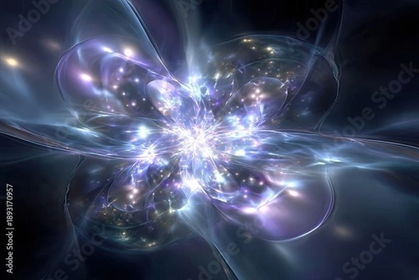 Obraz Abstract Glowing Crystal Flower Design