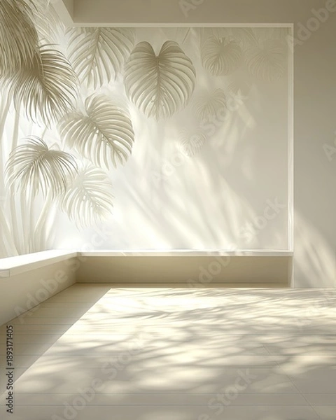 Obraz Elegant Empty Room With Tropical Wall Decor