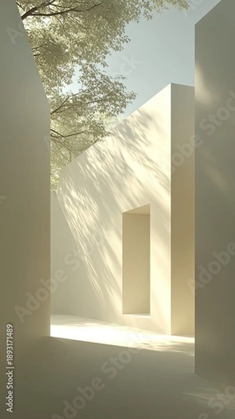 Obraz Sunlight Through White Architectural Path