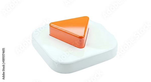 Fototapeta Orange Triangle on White Base
