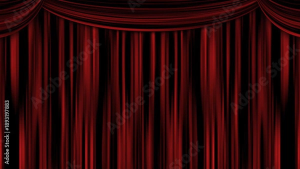 Obraz 重厚な赤いカーテンの背景イラスト