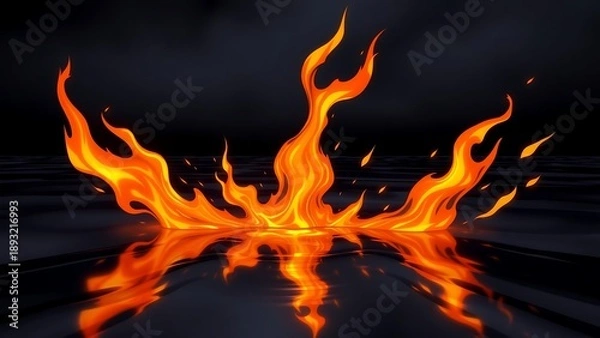 Obraz Orange Flame Reflection in Water