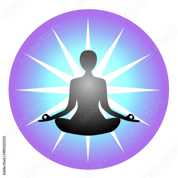 Obraz ヨガポーズのシルエットのイラスト