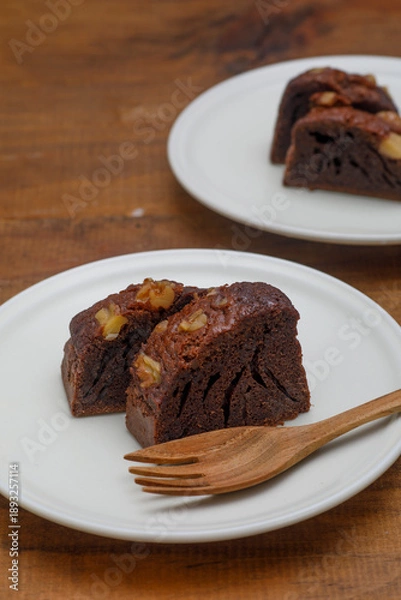 Obraz ブラウニー、チョコレート、バレンタイン、手作り、焼き菓子