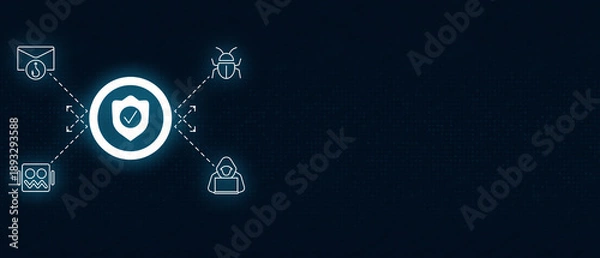 Obraz Cybersecurity Shield Protecting Against Malware and Bots