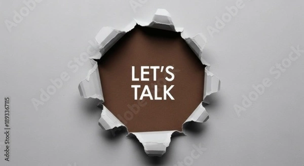 Obraz Lets Talk Ripped Paper Concept.