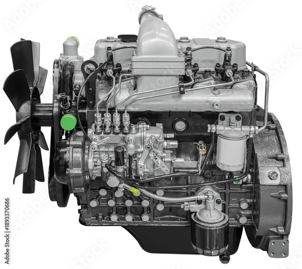 Obraz Black diesel  tractor engine