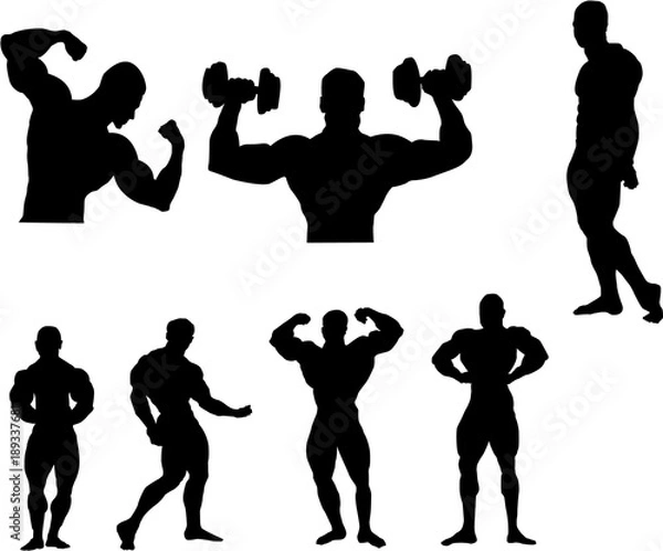 Fototapeta Body builder silhouettes