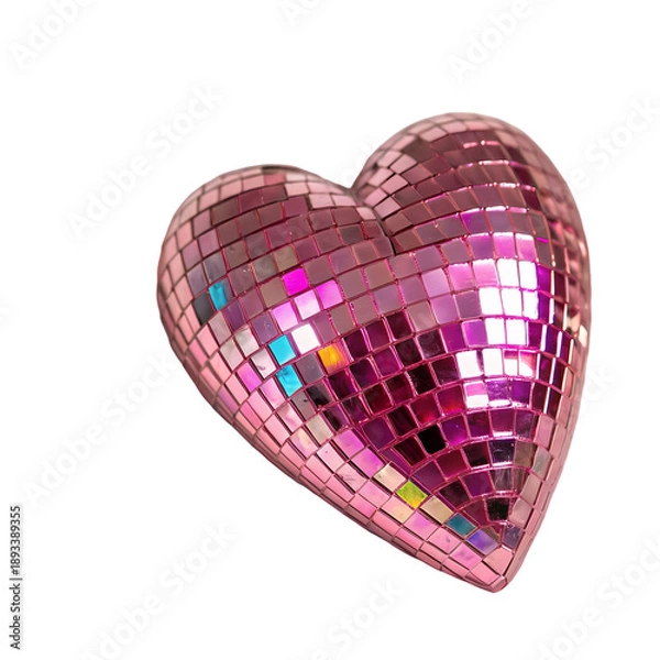 Obraz Pink Disco Ball Heart Shape