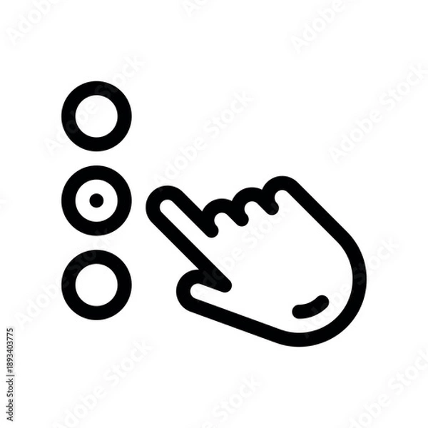 Obraz Hand Selecting Item from Vertical List Icon