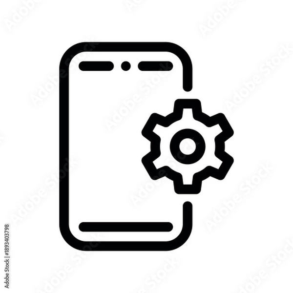 Obraz Cellphone with Technical Support Symbol Icon