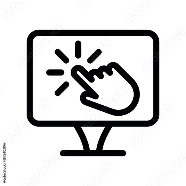 Obraz Hand Cursor Clicking on Computer Screen Icon