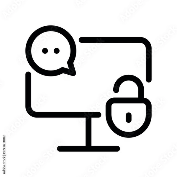 Obraz Secure Chat Interface on Computer Screen Icon