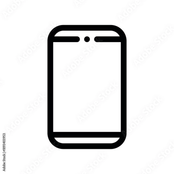 Obraz Simple Smartphone Screen Vector Outline Icon