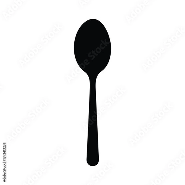 Obraz Spoon silhouette icon vector flat design.