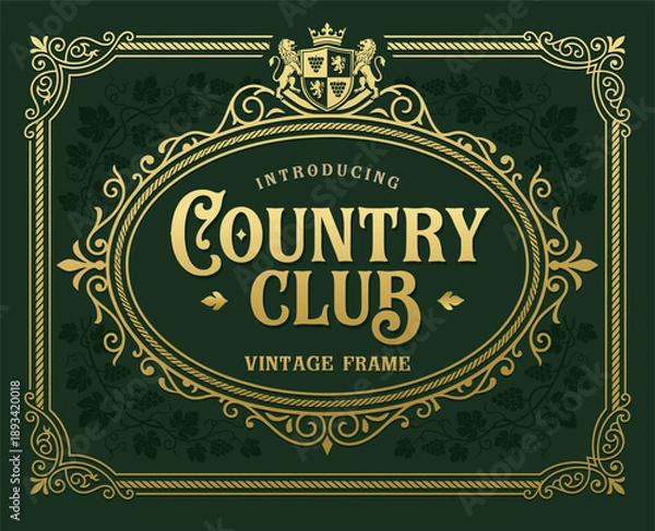 Obraz Elegant Gold Ornate Frame template