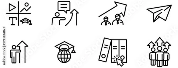 Fototapeta Teamwork and education linear...