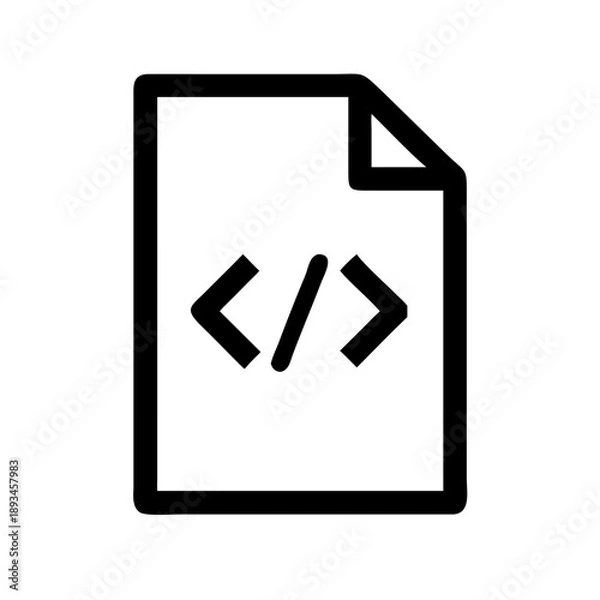Fototapeta Code File Icon Vector Illustration