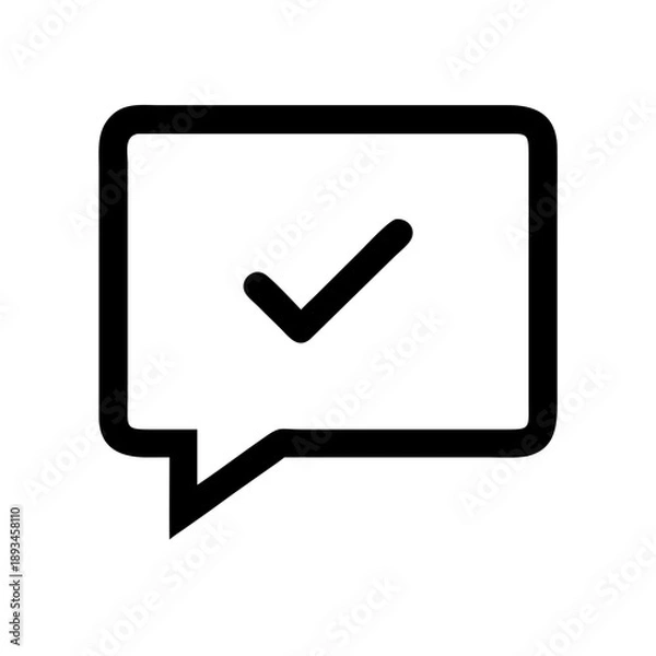 Fototapeta Comment Check Icon Vector Illustration