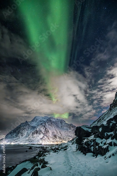 Obraz auroras over mountains