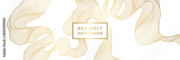 Obraz Background with wave elements. Abstract card with linear curls.