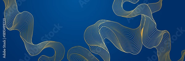 Obraz Background with wave elements. Abstract card with linear curls.