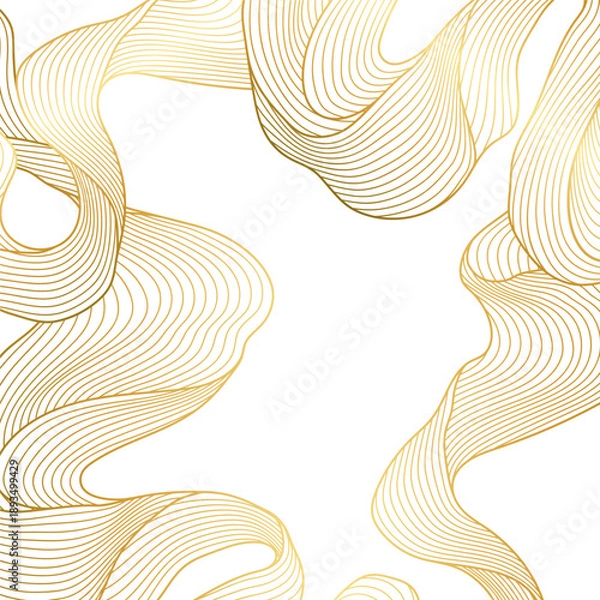 Obraz Background with wave elements. Abstract card with linear curls.