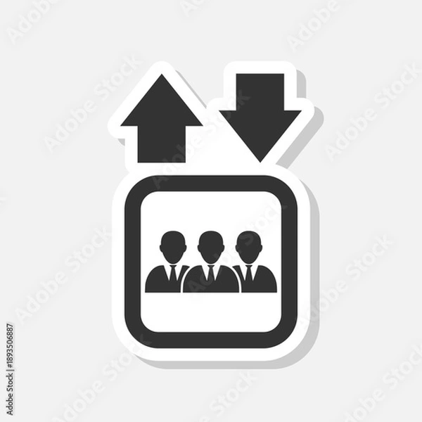 Obraz Elevator icon sticker isolated on gray background