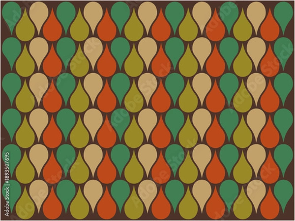 Obraz ヴィンテージ感のあるアースカラーのしずく模様