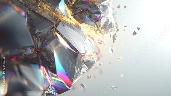 Fototapeta Abstract Geometric Crystal Explosion