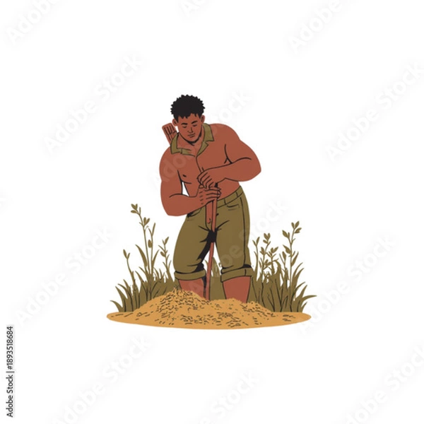 Obraz farmer planting rice