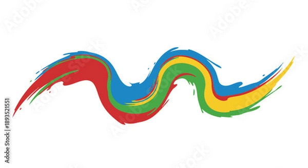 Obraz Vibrant Brush Stroke Logo Design Element in a Dynamic Composition