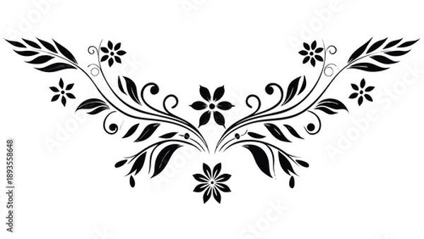 Obraz Black floral border vector illustration