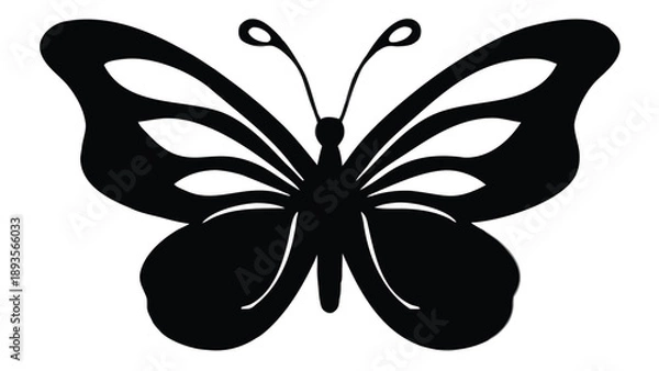 Obraz Black butterfly silhouette vector icon