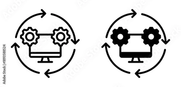 Obraz Operating System Icon Collection line & Mixed Style icon 