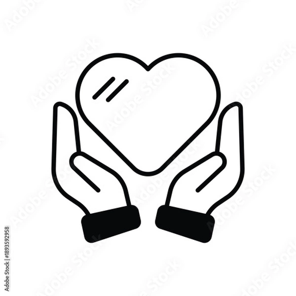 Obraz Heart Hands vector icon
