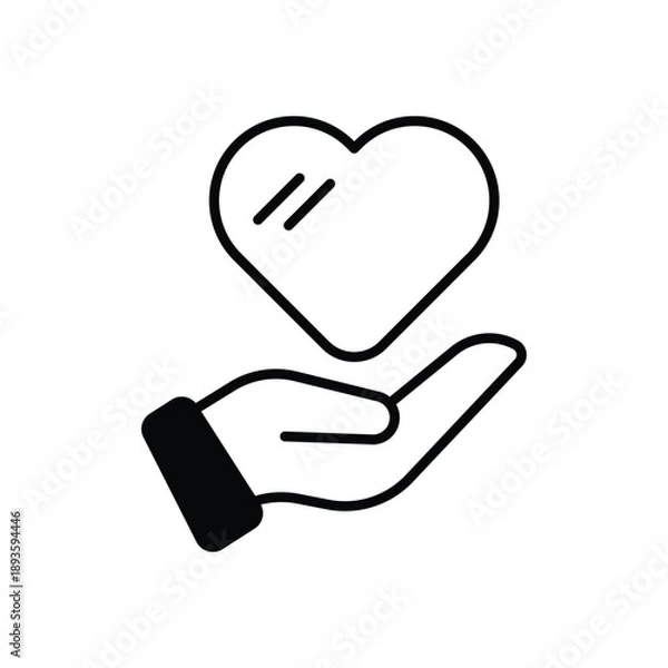 Obraz Charity Heart vector icon