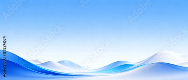 Fototapeta Abstract blue wave design with gradient sky background